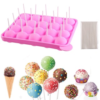 BPA-frei Lollipop Candy Silikon Formen & Ice Cube Tabletts 100 Sticks mufin Kuchen Gumdrop Jelly molds- Rosa