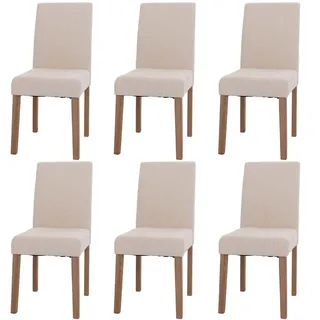 Mendler Esszimmerstuhl Littau Stoff Chenille beige 6er Set
