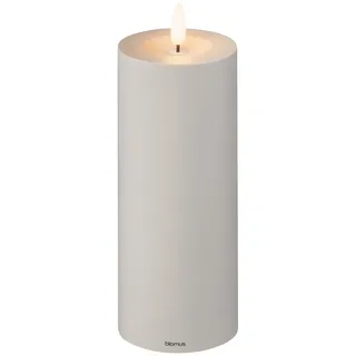 blomus LED Kerze NOCA | Batteriebetriebene Stumpenkerze mit Timerfunktion | Outdoor geeignet & spritzwassergeschützt | Farbe Mourning Dove | Größe XL