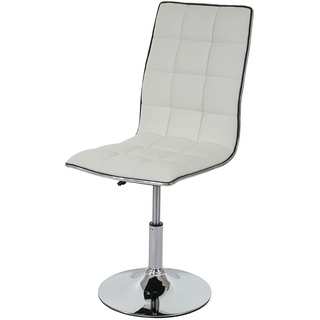 Mendler Esszimmerstuhl HWC-C41, Stuhl Küchenstuhl, höhenverstellbar drehbar, Kunstleder ~ weiß