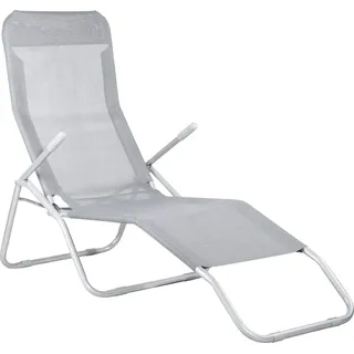 Liege Sonnenliege Gartenliege Campingliege Saunaliege Badeliege - Silber