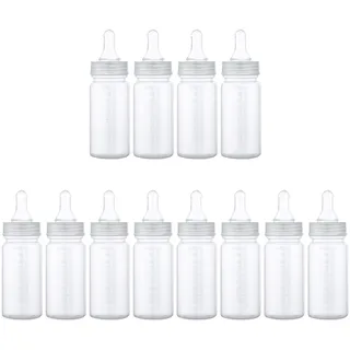 ifundom Babyflaschen Set 100ml, Plastik Transparent mit Skala 12 StüCk | Einweg-Design, Tragbar, FüR AußEn- Oder Reiseverbrauch, Bruchsichere Muttermilchflasche Für Reise
