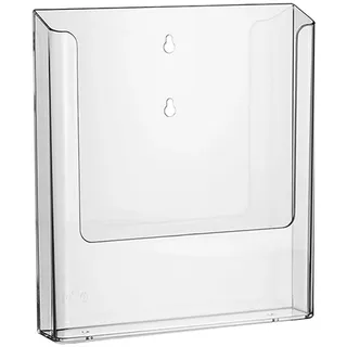 ogoPLUS DIN A4 Wandprospekthalter Hochformat / Prospekthalter, Prospektständer, Flyer-Ständer, Flyerhalter, Prospektbox glasklar, Aufsteller, Werbung, Wandmontage