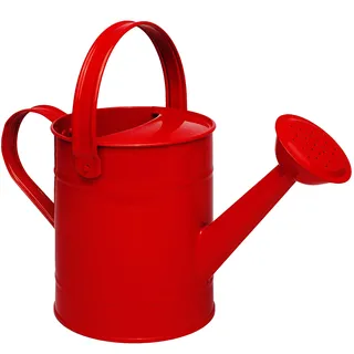 alles-meine.de GmbH kleine Gießkanne - Metall - rot - 1,5 Liter - für Kinder & Erwachsene - 23 cm - Blech Kindergießkanne - Henkel beweglich - Giesskanne Gärtner/Garten Mädchen..