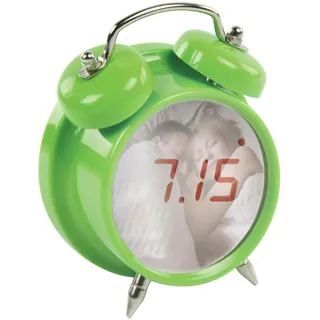 DbKW Kleiner Digitaler Reisewecker mit Snooze-Funktion, Mini- Wecker Urlaub, batteriebetrieben (Grün)