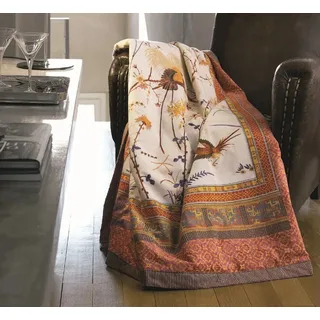 BASSETTI FONG Plaid 135 x 190 cm Beige/Orange