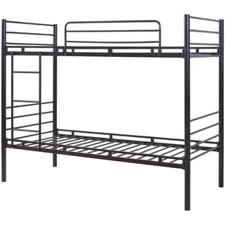 [en.casa] Etagenbett Bevapis 90 x 200 cm Metall schwarz