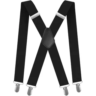 CNMTCCO Hosenträger Herren, 3,5cm Extra Stark mit 4 Metallclips, Hosenträger Damen, Rutschfeste Schnallen und Elastische Träger, Geeignet für Männer und Frauen, X-Förmig - L