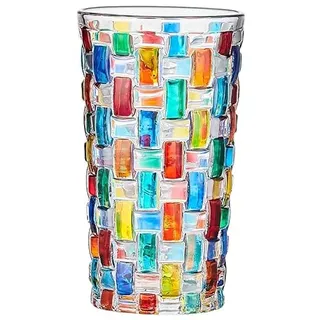 Bunte Trinkgläser, handbemalt, farbige Wassergläser, Whiskybecher für Rum, Bourbon, Scotch, Wasser, Getränke (E)