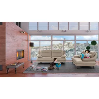 Calia Italia 3-Sitzer CALIA ITALIA "Cezanne, italienisches Design trifft erstklassigen Sitzkomfort, Leder", beige (1511 beige), B:215cm H:90cm T:109cm, Sofas, Edles Designsofa in besonders langlebigen & pflegeleichten Lederarten