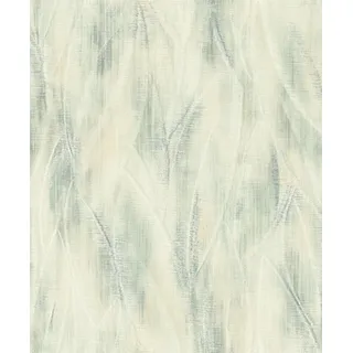 Rasch Textil Vliestapete Wellen 53 cm x 1005 cm 10 m Grün/Cremeweiss 486230