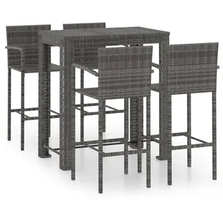 vidaXL Garten-Bar-Set 5-tlg. Grau
