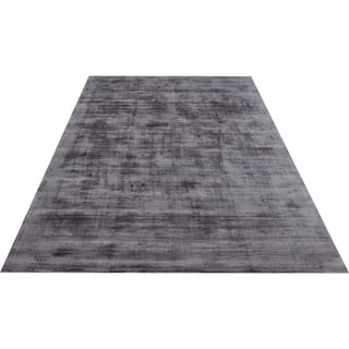 Teppich Nuria, Home affaire, rechteckig, Höhe: 12 mm, Kurzflor, Seiden-Optik, aus 100% Viskose, Uni-Farben grau 80 cm x 150 cm x 12 mm