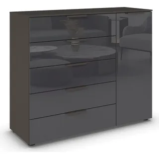 Rauch Kommode Flipp 120 x 100 x 42 cm Grau / Glas Basalt