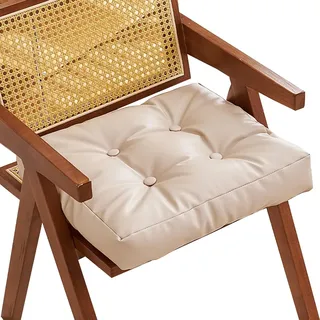 Leder Stuhlkissen 40x40/45X45 Sitzkissen Schwarz/Braun Outdoor Indoor- Wasserdichte Sitzpolster für Sitzauflage Matratzenkissen Sesselkissen Dicke Polsterung Bodenkissen(M2,40X40X7CM(16X16X3IN))
