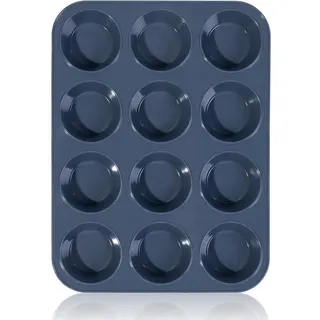 LuxusKollektion Muffinform Große Silikon Muffinform 12 Muffins Antihaft Backblech 33 x 25 x 3 cm blau