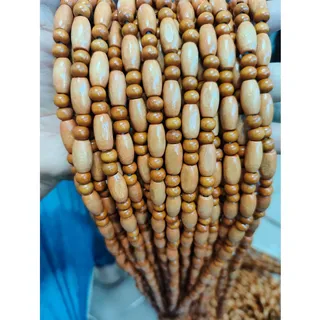 DJCYGG Perlenvorhang Hängender Teilervorhang Holzperlenvorhang Türvorhang Ohne Bohren Perlenvorhang Fadenvorhang Dekovorhang für Wohnzimmer Balkontür,Anpassbar (Gelb,30 Stränge 60cm x 100cm)