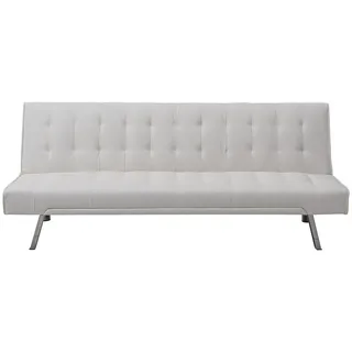 Vente-Unique Schlafsofa, Weiß, Leder, Uni, 2-Sitzer, 177x74x78 cm, Wohnzimmer, Sofas & Couches, Schlafsofas