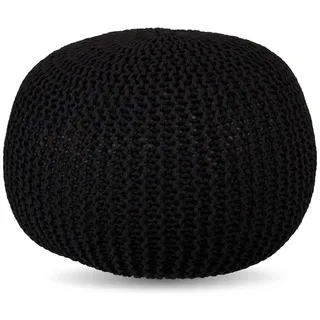 Relaxdays Pouf Gestrickt 33 x 46 cm Schwarz