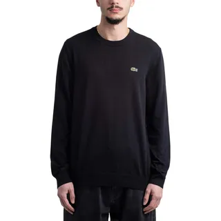 Lacoste Herren Pullover Rundhals AH0128, Männer Basic Strickpulli,Regular Fit,Schwarz,8 (3XL) - 3XL