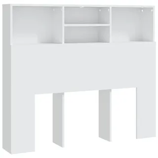 vidaXL Bett-Kopfteil mit Ablagen Weiß 120x19x103,5 cm
