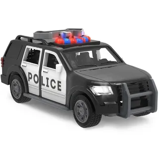 Driven by Battat - Polizeiauto, 20 cm - Polizei-Geländewagen - Spielzeugauto mit Lichtern und Geräusche - Rettungsautos und Spielzeug für Kinder - Bewegliche Teile - 3 Jahre +
