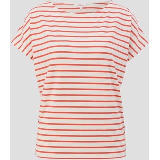 s.Oliver - T-Shirt aus Viskosestretch, Damen, creme|orange, L
