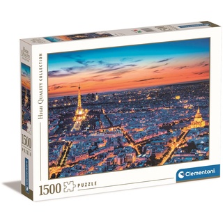 Clementoni 31815 Blick auf Paris – Puzzle 1500 Teile ab 9 Jahren, buntes Erwachsenenpuzzle mit kräftigen Farben, Geschicklichkeitsspiel für die ganze Familie, schöne Geschenkidee