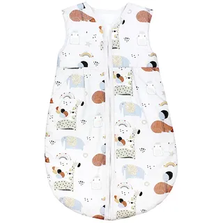 TupTam Baby Schlafsack 2.5 TOG – Warmer Winter Schlafsack Baby, OEKO-TEX, Ärmellos, Atmungsaktive Baumwolle, Farbe: Partytiere Luftballons, Größe: 92-98