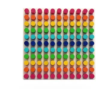 Holzspielzeug Farbensteckspiel mit 121 Teilen BxLxH 210x210x30mm NEU Puzzle