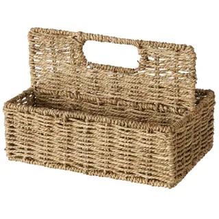 Boltze Aufbewahrungskorb aus Seegras elstra, 2 Fächer, 20 x 30 x 21 cm