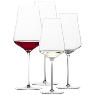 Zwiesel Glas Glas Duo Bordeaux- und Weißweingläser 4er Set, Glas weiß