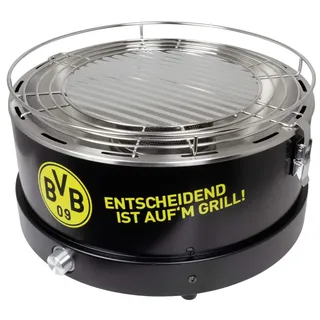 Trendyshop365 BVB Fanartikel Holzkohle-Grill mit Aktivlüftung Tischgrill Reisegrill Campinggrill