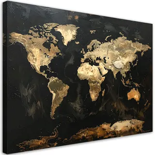 Feeby Weltkarte Leinwand 100x70 cm