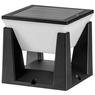 Sockelleuchte außen Solar, Pollerleuchte Außen, Wasserdicht, Garten Außenlampe Stehend in Schwarz,Gartenlampe für Einfahrten, Pfosten, Patio