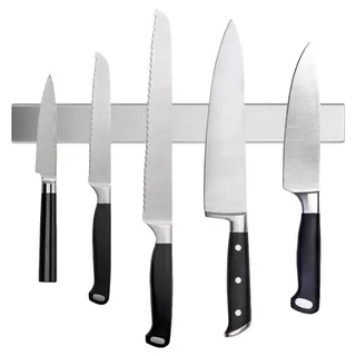 Magnetleiste Messer aus Edelstahl 30 cm Selbstklebend Magnet Knife Holder, Magnetischer Messerblock Ohne Bohren Montierbar, Messerleiste Magnetisch für Messer und Küchenutensilien