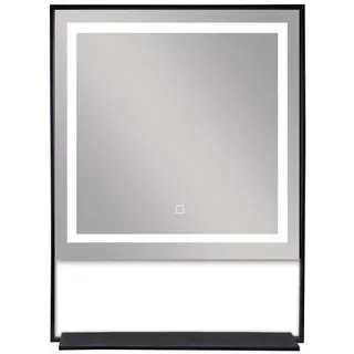 SANOTECHNIK Spiegel, inkl. LED-Beleuchtung, eckig, BxH: 60 x 80 cm - schwarz