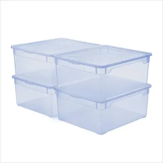 Citylife Stapelbox 18 l 4-tlg. blau/transparent