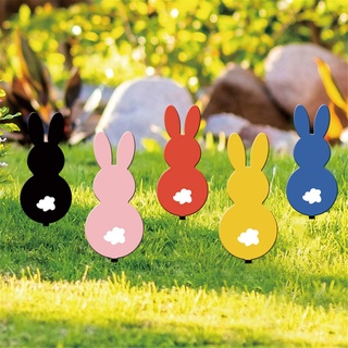 Osterdeko Ostern Osterhase Stecker Gartendeko Dekorativer Deko Stecker Garten Kaninchen Stecker Frühling Ostern Deko Acryl Garten Osterstecker Dekoration für Garten, Balkon & Terasse (D, One Size)