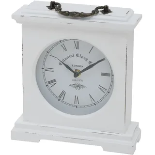 mucHome Tischuhr Betty Weiß, Höhe 24cm Analoge Uhr Standuhr mit römischen Ziffern
