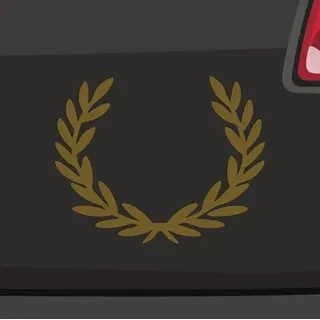 Stickerfreaks - Lorbeerkranz Aufkleber - 73x58cm - Gold - Römer - Klassisch - Sticker - Aufkleber - Autokarosserie, Glas, Metall, PVC, Holz