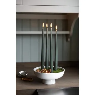 Storefactory Adventskranz Kerzenschale Granhammar, Glasiert weiß