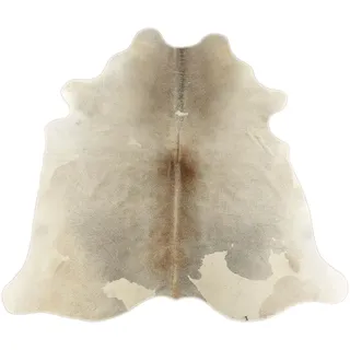 Kuhfelle Online & Nomad Kuhfell Stierfell Grau Beige Natur 200 x 180 cm Rinderfell Teppich Naturfell für Wohnzimmer