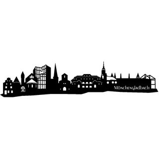 Samunshi® Wandtattoo Mönchengladbach Skyline Wandaufkleber 70 x 15,9cm schwarz