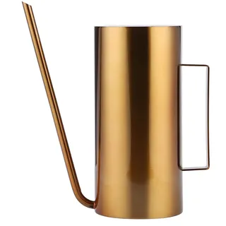 Gießkanne Edelstahl Gold 1,5 L, Lange Tülle für Sukkulenten, Blumen, Zimmerpflanzen, Retro Design, Indoor, Outdoor, Rostfrei, Leicht zu Reinigen