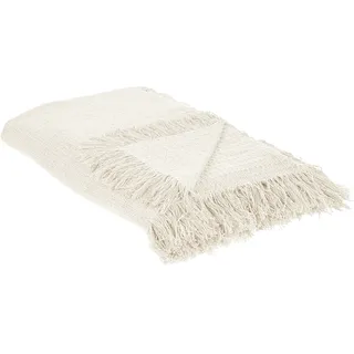 Beliani YERBENT Bettüberwurf 240 x 220 cm Cremeweiß