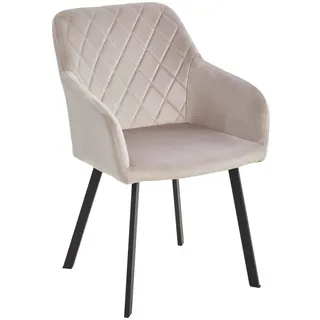 Livetastic Armlehnstuhl, Taupe, Holz, Metall, Textil, Pappel, Sperrholz, eckig, 54x87x64 cm, Esszimmer, Stühle, Esszimmerstühle, Armlehnenstühle