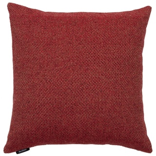 McAlister Textiles Herringbone Tweed | Sofakissen mit Füllung in Rot | 60 x 60 cm | traditionelles gewobenes Fischgräten-Muster | gefülltes Deko Kissen für Sofa, Bett, Couch