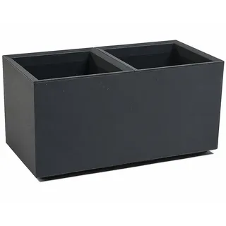 ONDIS24 Pflanzkübel Caro Beton Optik Blumenkübel mit Rollen aus Kunststoff 100% Recycled, frostsicher und UV-beständig silberfarben 72 l | 78 cm x 39.4 cm x 39 cm