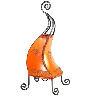 Simandra Orientalische Lampe Stehlampe marokkanische Hennalampe Lederlampe Tischleuchte Stehleuchte Orient Coq Sonne 40 cm Color Orange